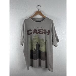 Johnny Cash Walk The Line T Shirt Mens S M Gray Graphic Band Tee Country Music